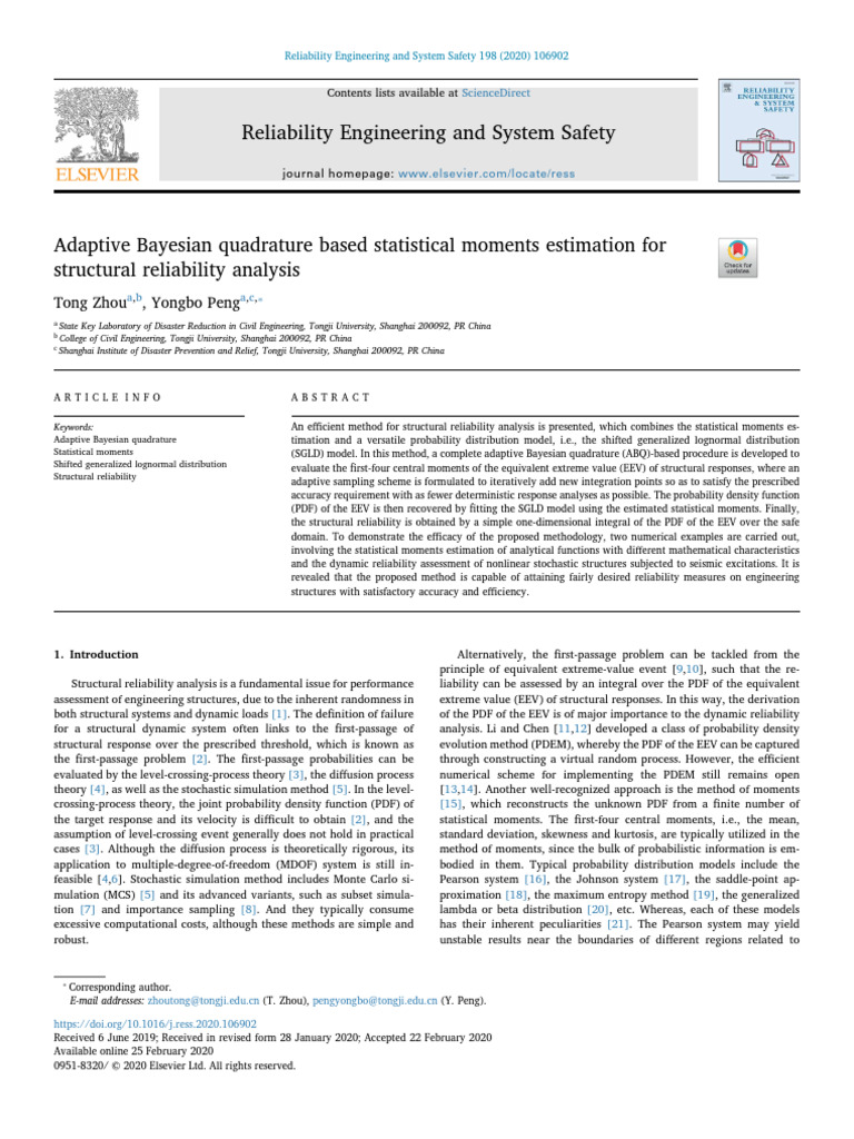 Adaptive Bayesian Quadrature for Reliability Analysis | PDF ...