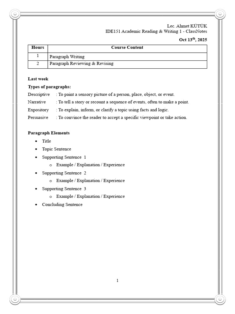 13102025 IDE151 ClassNotes | PDF | Romance (Love) | Friendship
