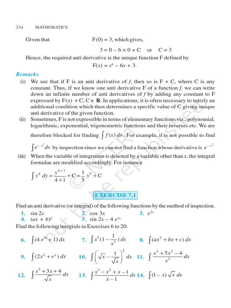 Anti-Derivatives and Integration Techniques | PDF | Function ...