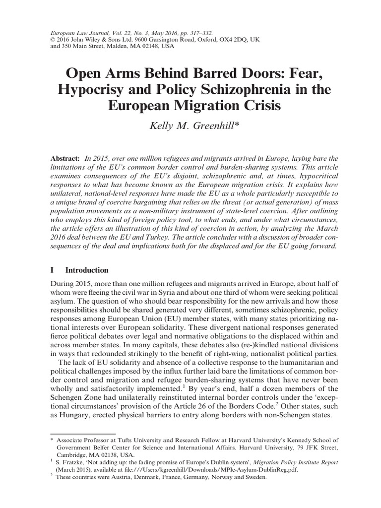 EU Migration Crisis: Policies and Consequences | PDF | Refugee ...