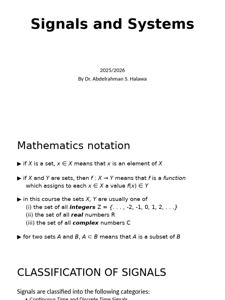 Signals and Systems Classification Guide | PDF | Discrete Time And ...