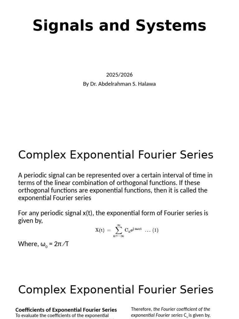 Exponential Fourier Series Explained | PDF | Fourier Series ...