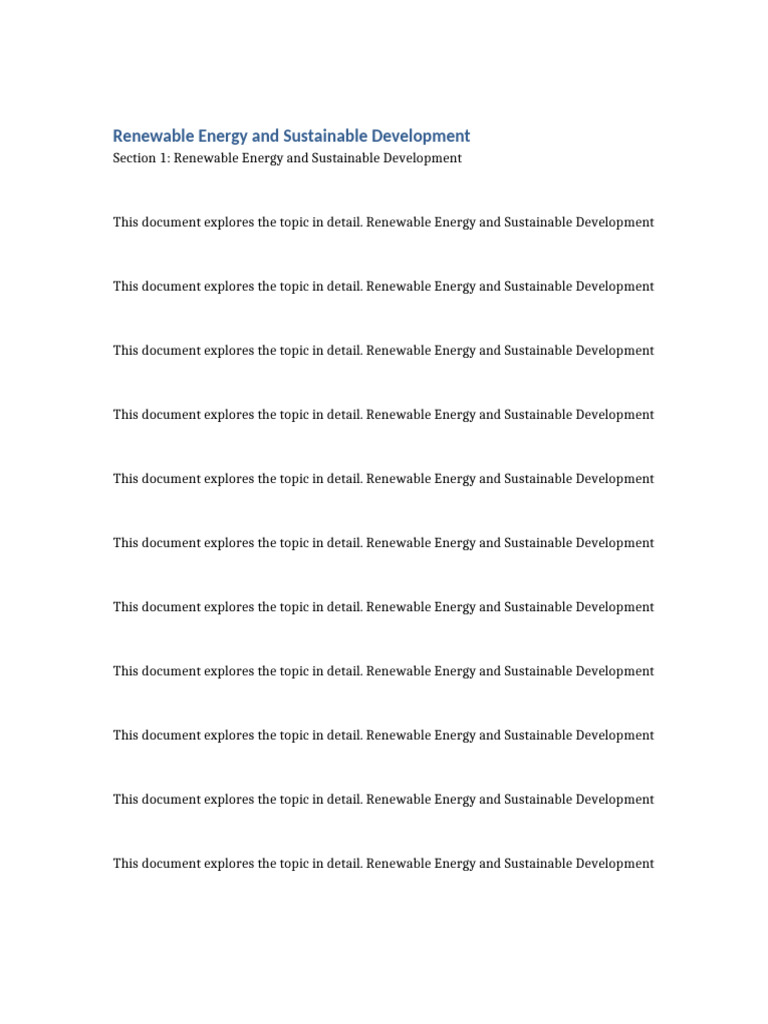 Renewable Energy for Sustainable Growth | PDF | Energy And The ...