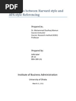 Download Differences Between Harvard Style and APA Style Referencing by Mashrur Rahman Arnab SN98260079 doc pdf