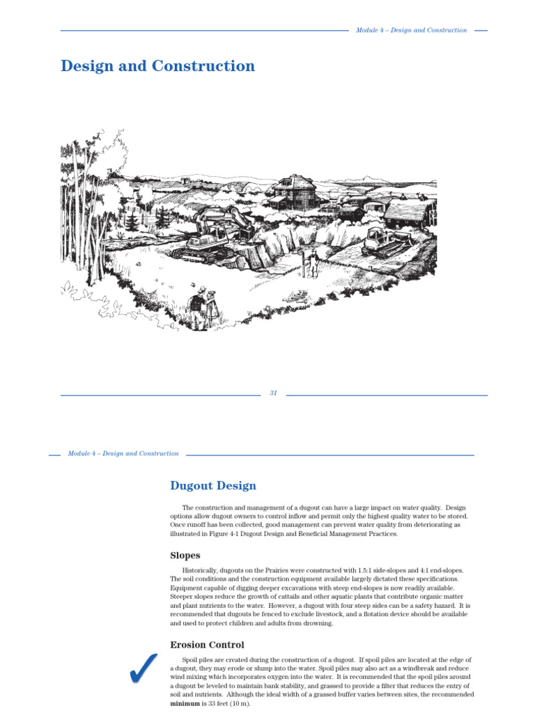 Dugout Design and Construction Guide | PDF | Surface Runoff | Soil