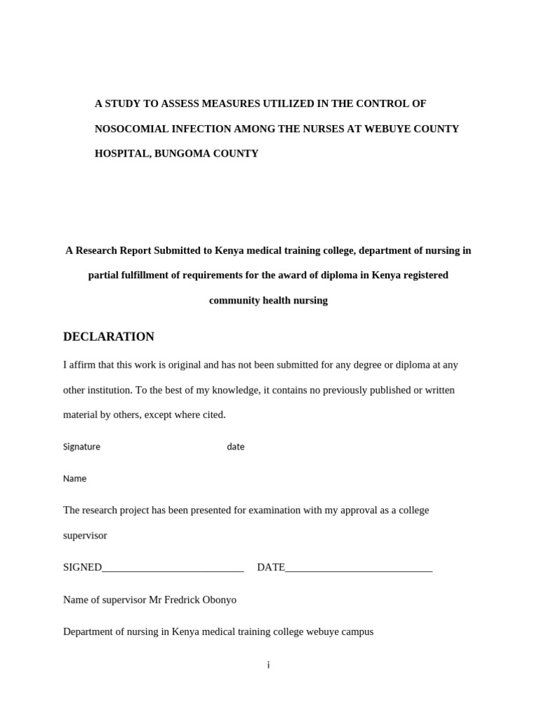 Control of Nosocomial Infections in Nurses | PDF | Sampling (Statistics ...