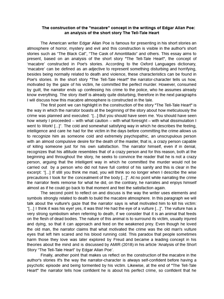 Macabre Elements in Poe's Tell-Tale Heart | PDF