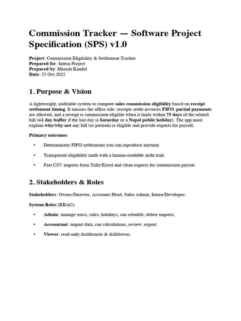 Commission Eligibility Tracker Software | PDF | Comma Separated Values ...