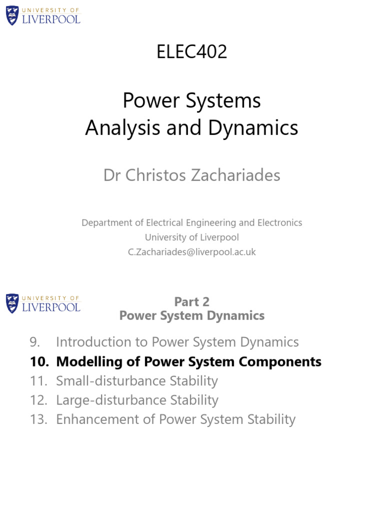 Power System Dynamics and Modeling | PDF | Electrical Components | Machines