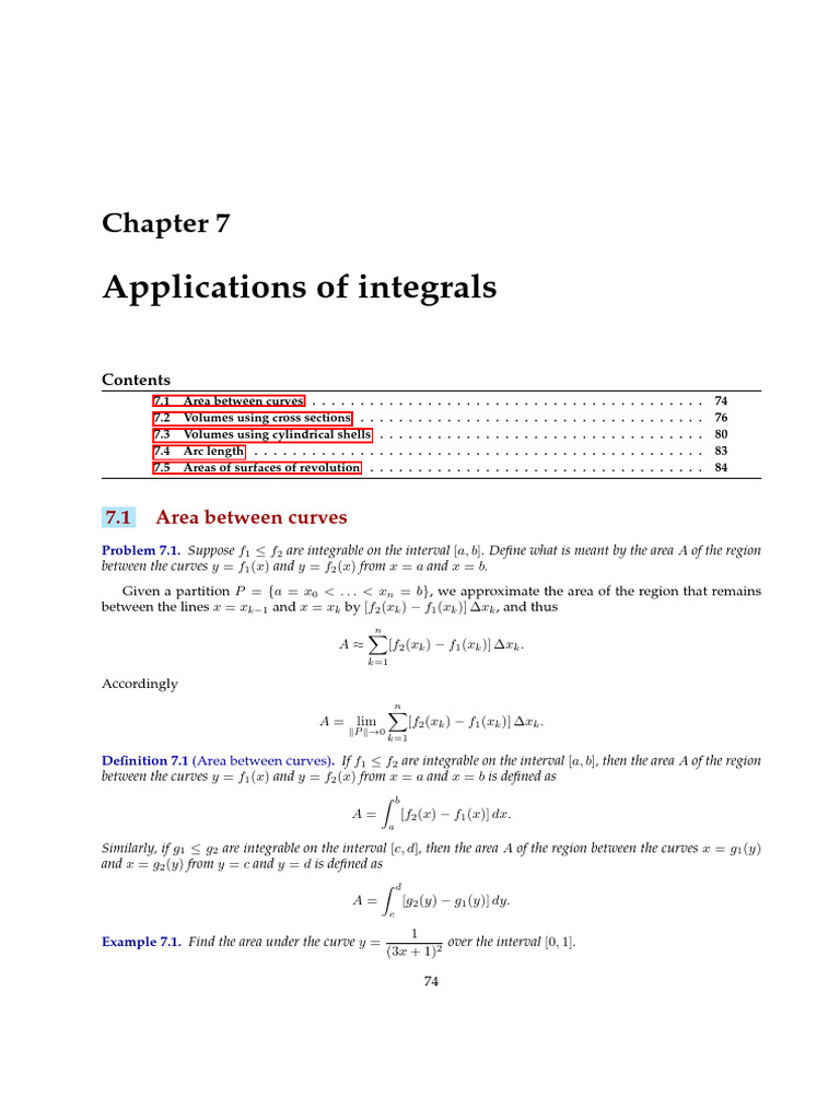 Integral Applications: Area and Volume | PDF | Curve | Area