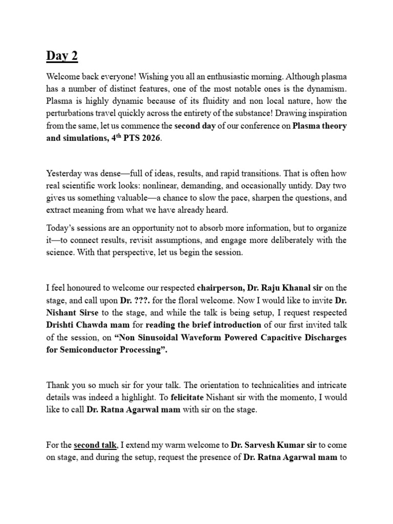 Day 2 Script PTS | PDF