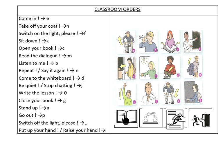 Classroom Orders Fiche Corrigée | PDF