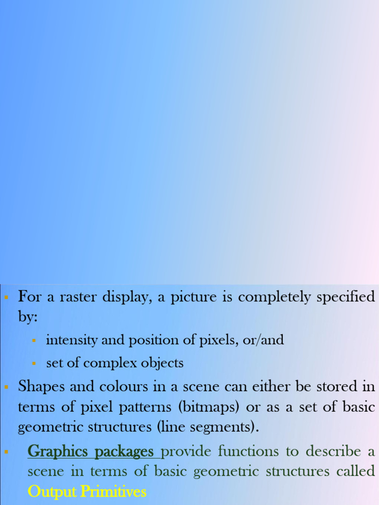 CG Unit 2- Output Primitives | PDF | Pixel | Computer Graphics