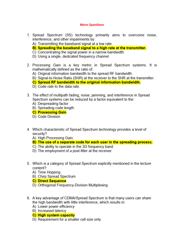Key Concepts of Spread Spectrum Technology | PDF | Cellular Network ...