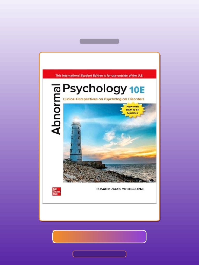 Test Bank for ISE Abnormal Psychology Clinical Perspectives on ...