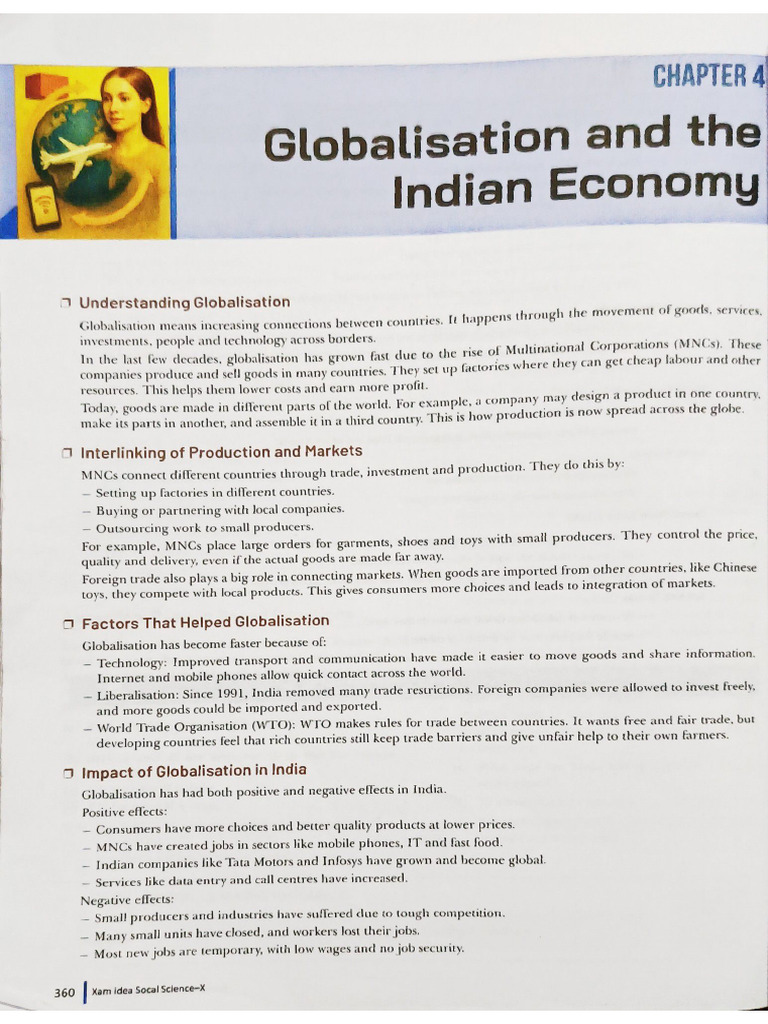 Globalization and the Indian Economy (Chapter 4 Economics) | PDF