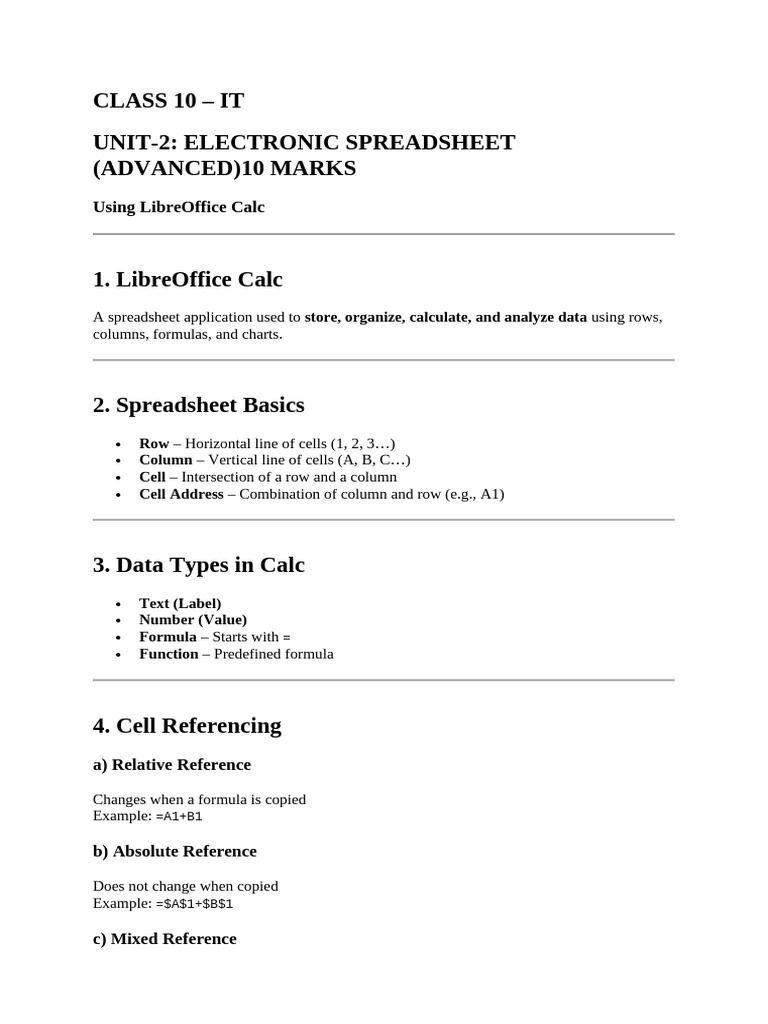 Advanced LibreOffice Calc Guide | PDF | Spreadsheet | Computing