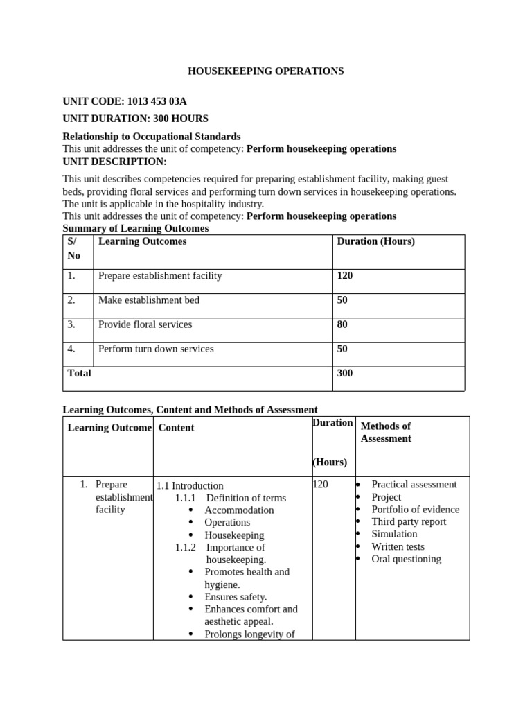Housekeeping Operations Training Guide | PDF | Bed | Housekeeping