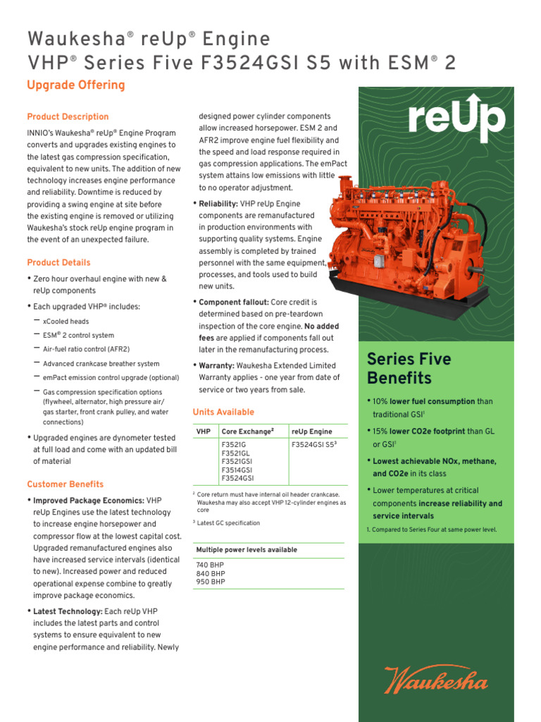 Waukesha reUp Engine Upgrade Program | PDF | Engines | Horsepower