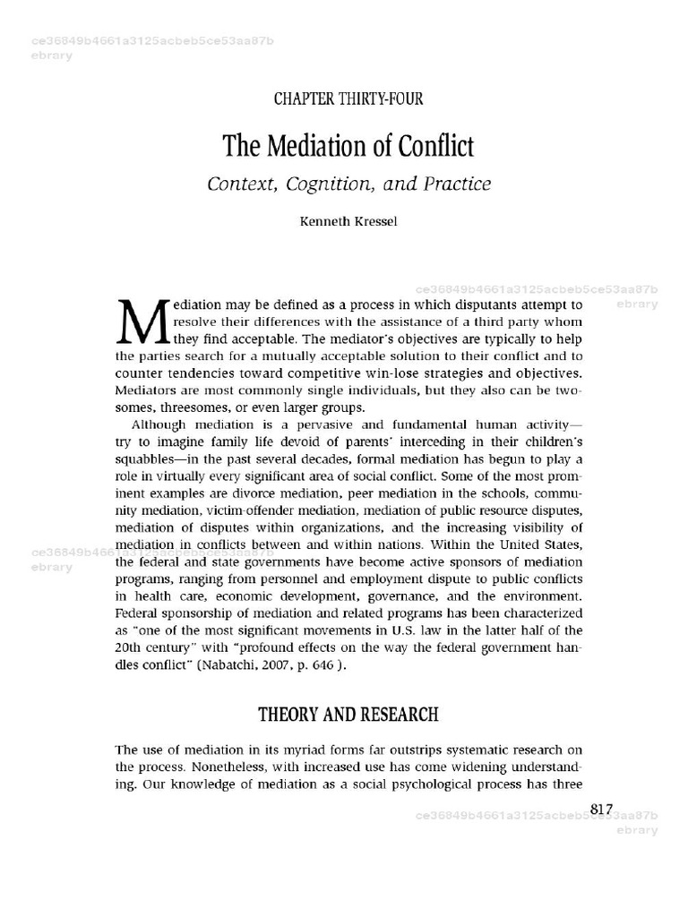 Handbook of Conflict Resolution | PDF | All Rights Reserved