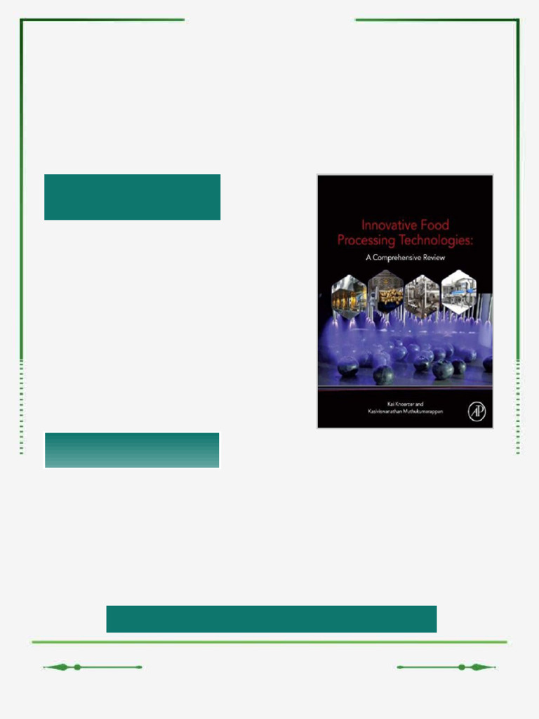 Innovative Food Processing Technologies 3 Volumes (2021, Elsevier ...