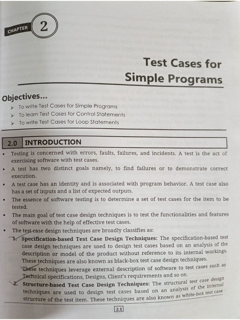 Test Cases For Simple Program | PDF