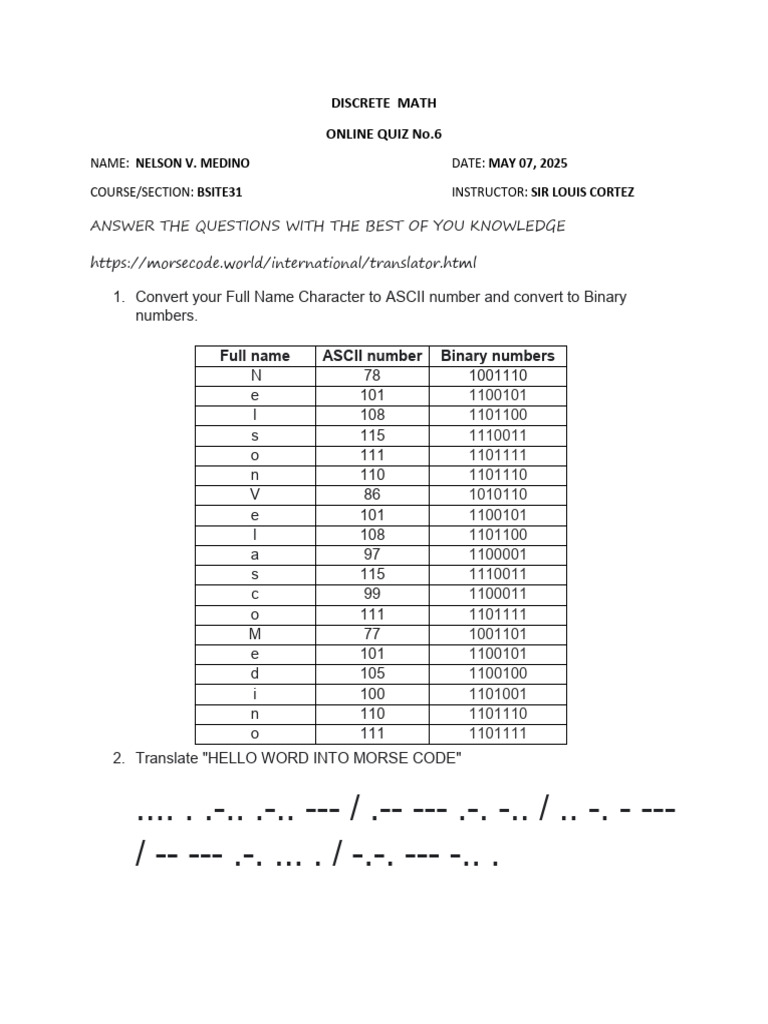 Discrete Math Quiz #6 | PDF | Computer Engineering | Mathematics