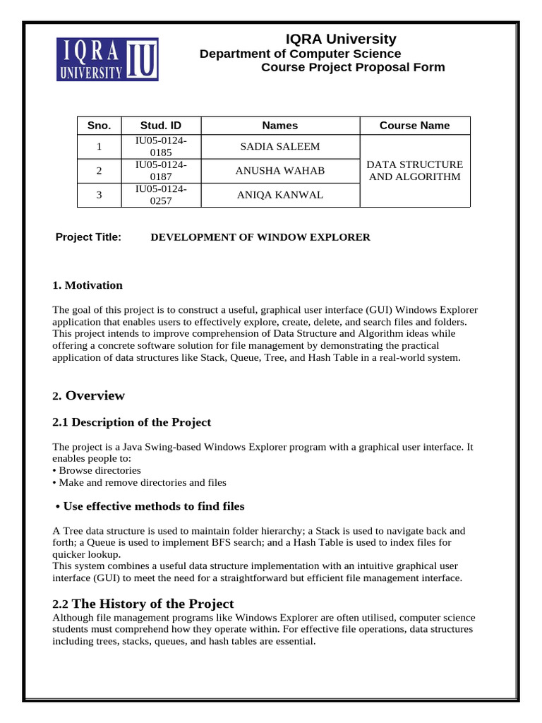 Java Swing File Explorer Project Proposal | PDF | Directory (Computing ...