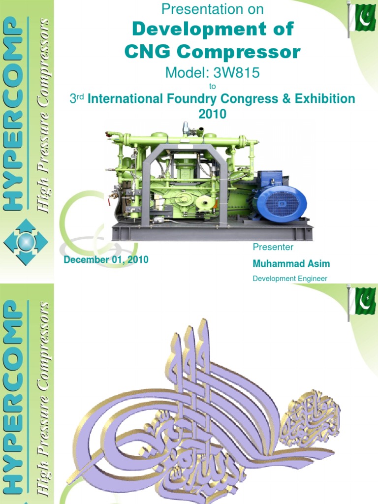CNG Compressor Model 3W815 Overview | PDF | Piston | Gas Compressor
