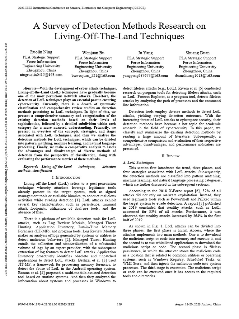 Detection Methods for LotL Techniques | PDF | Machine Learning | Malware