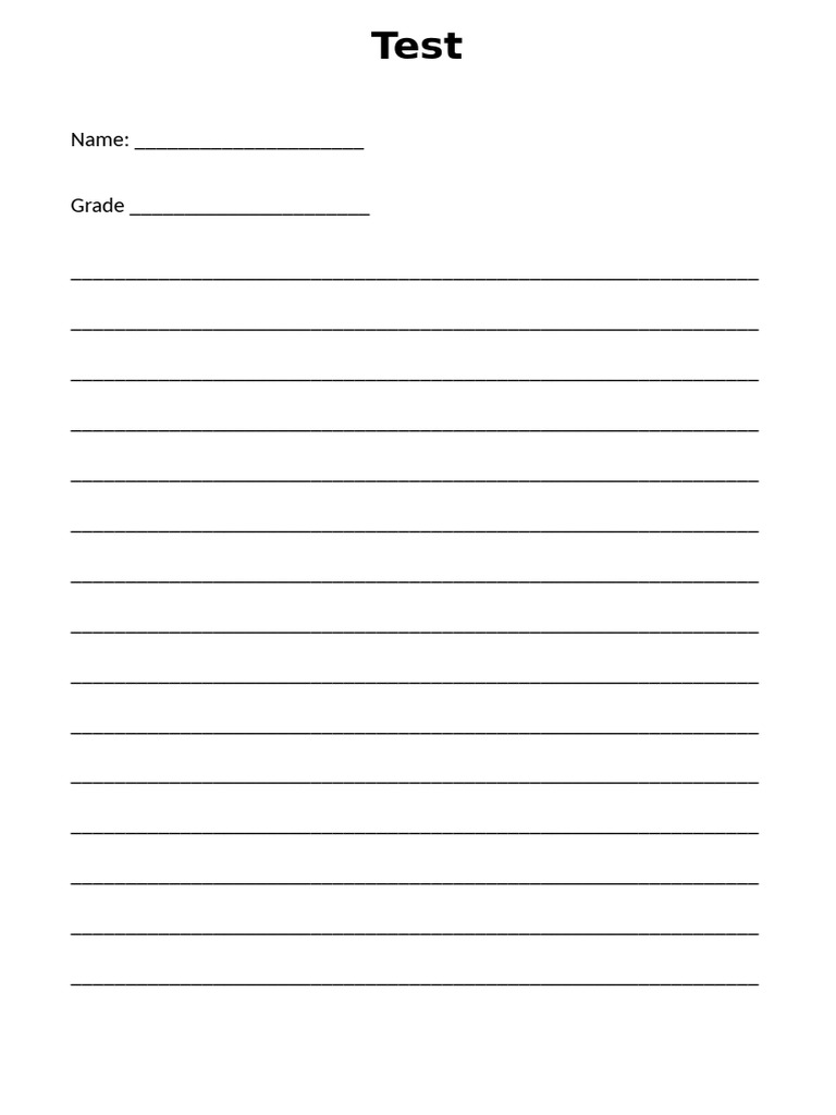 Student Test Template | PDF