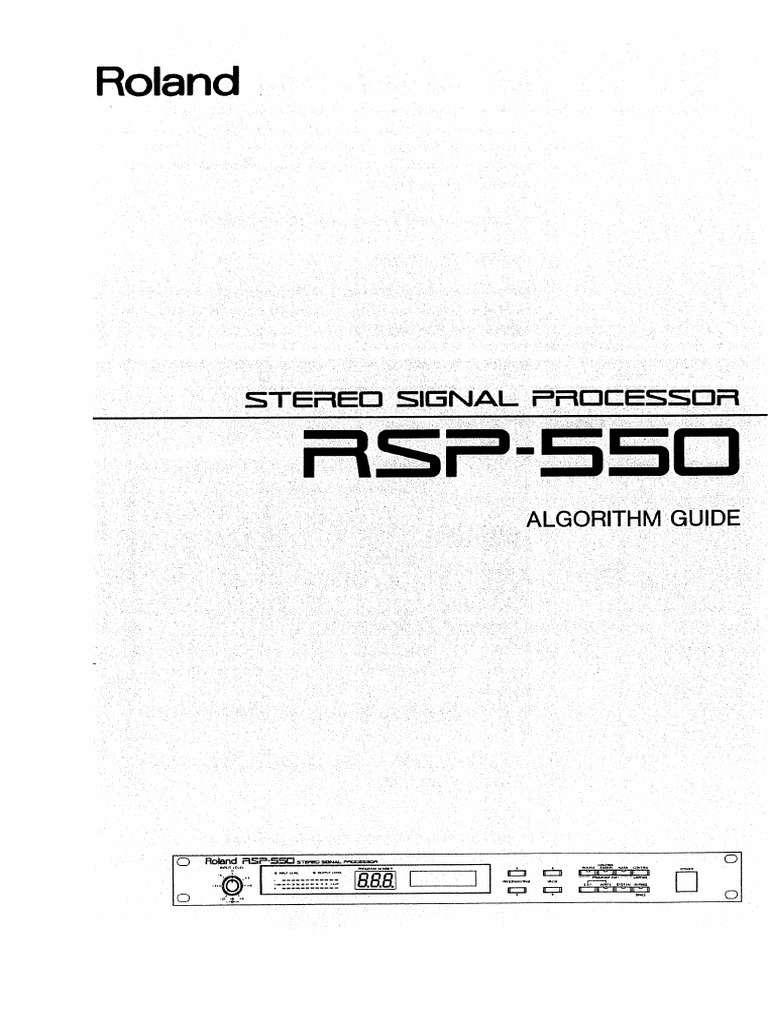 Roland Manual 550 RSP | PDF