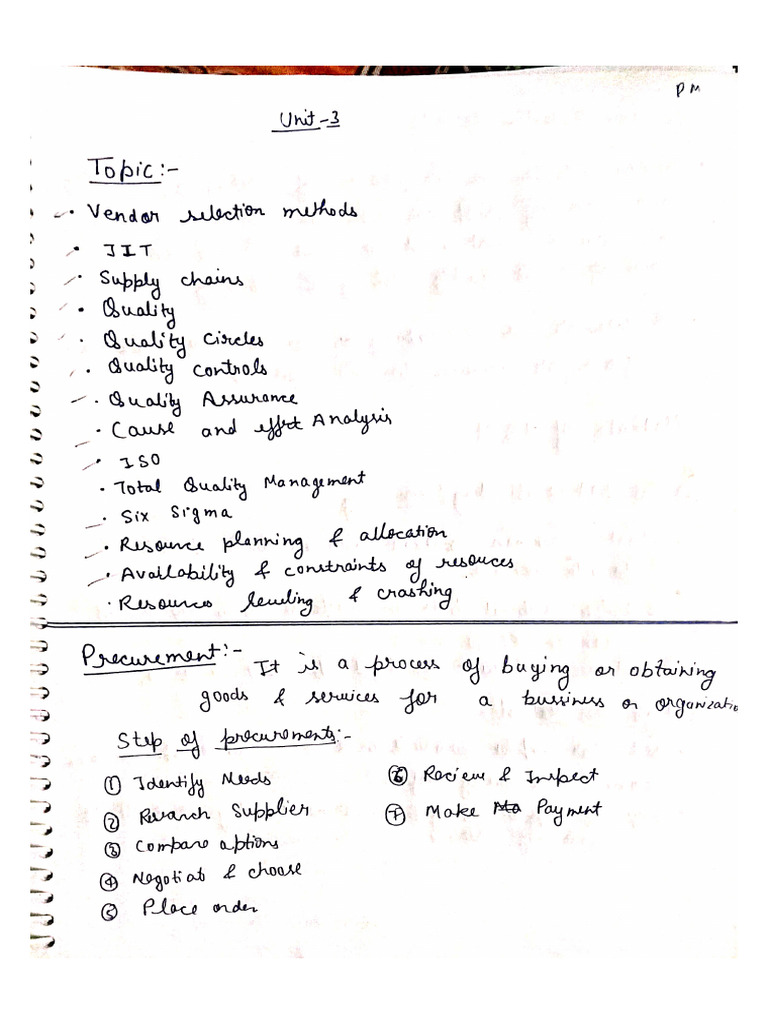 PM Unit-3 Notes | PDF