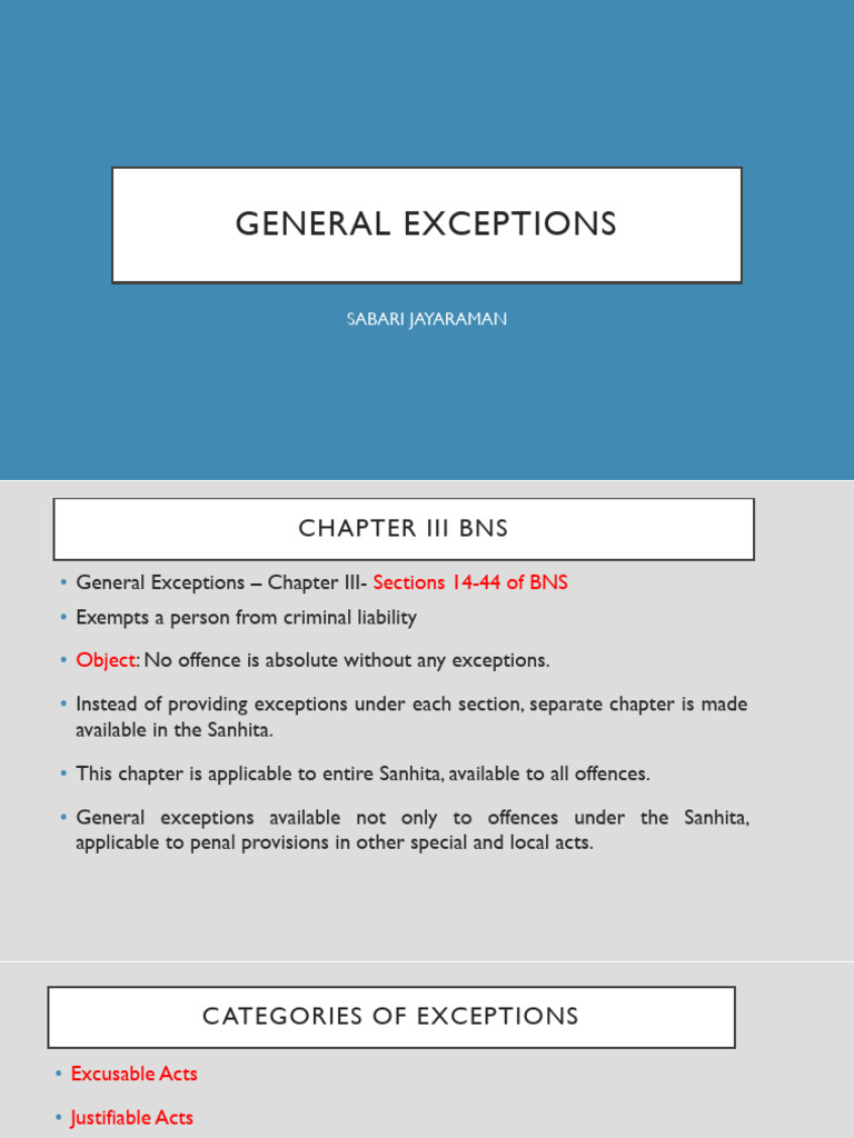 General Exceptions in Criminal Law | PDF | Insanity Defense | Mens Rea