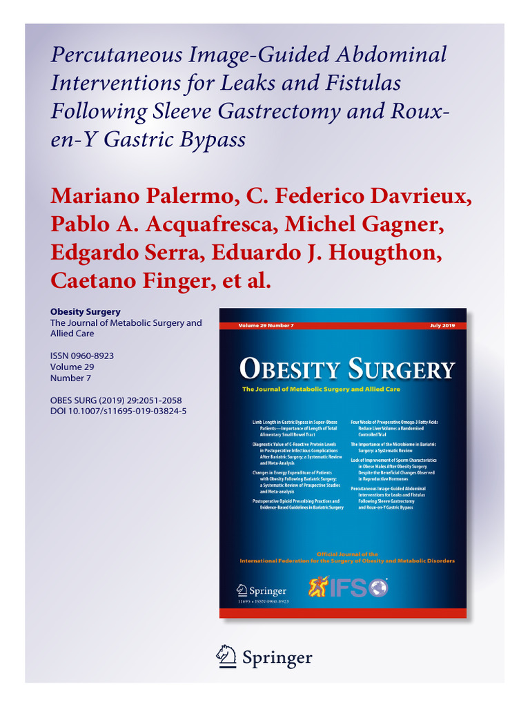 Percutaneous Obesity Surg | PDF | Bariatric Surgery | Clinical Medicine