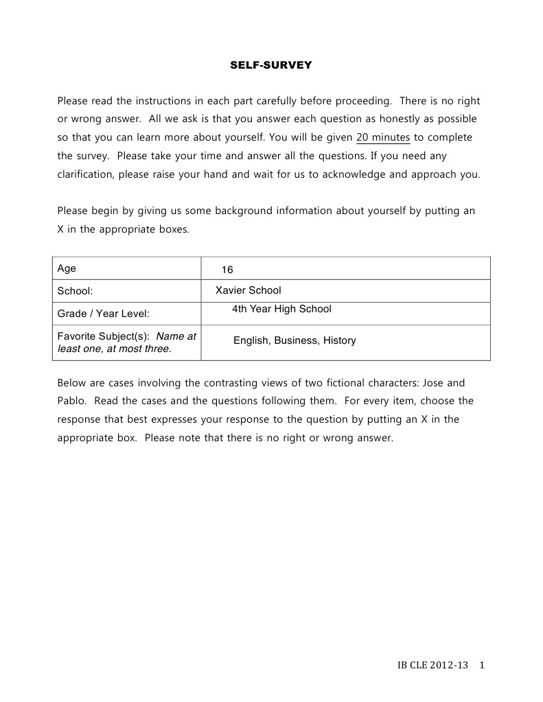CLE Survey June 26, 2012 | PDF | Psychology | Psychological Concepts