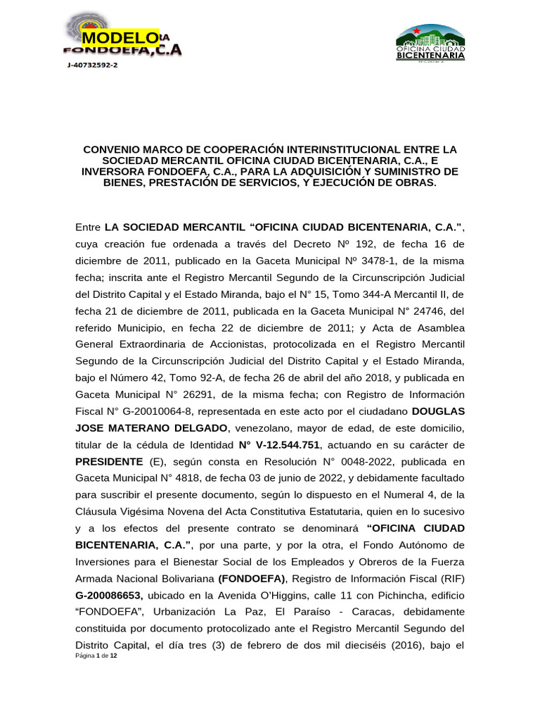 Convenio de Cooperación Interinstitucional | PDF | Daños y perjuicios ...