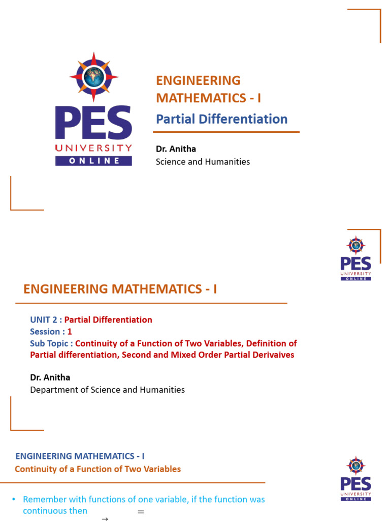 Partial Differentiation in Engineering Math | PDF | Derivative ...