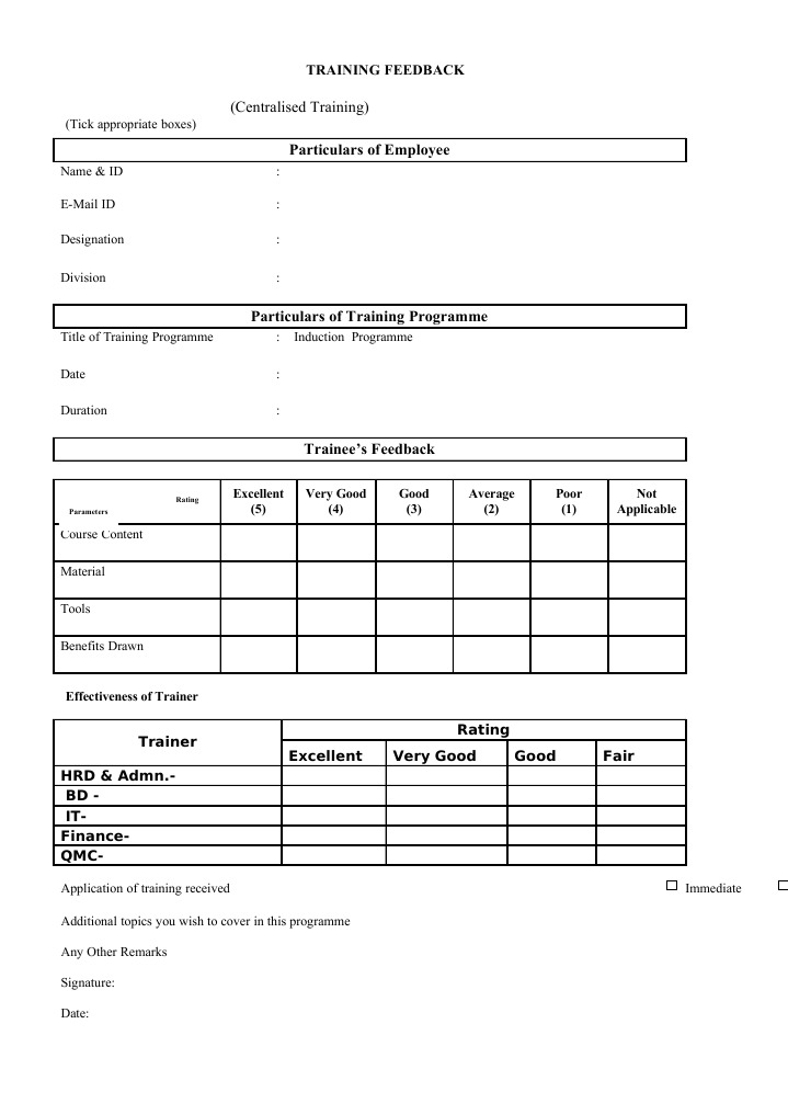 Training Feedback and Evaluation | PDF | Business | Finance & Money ...