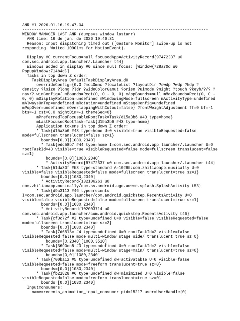 Android ANR Report - January 2026 | PDF | System Software | Embedded ...