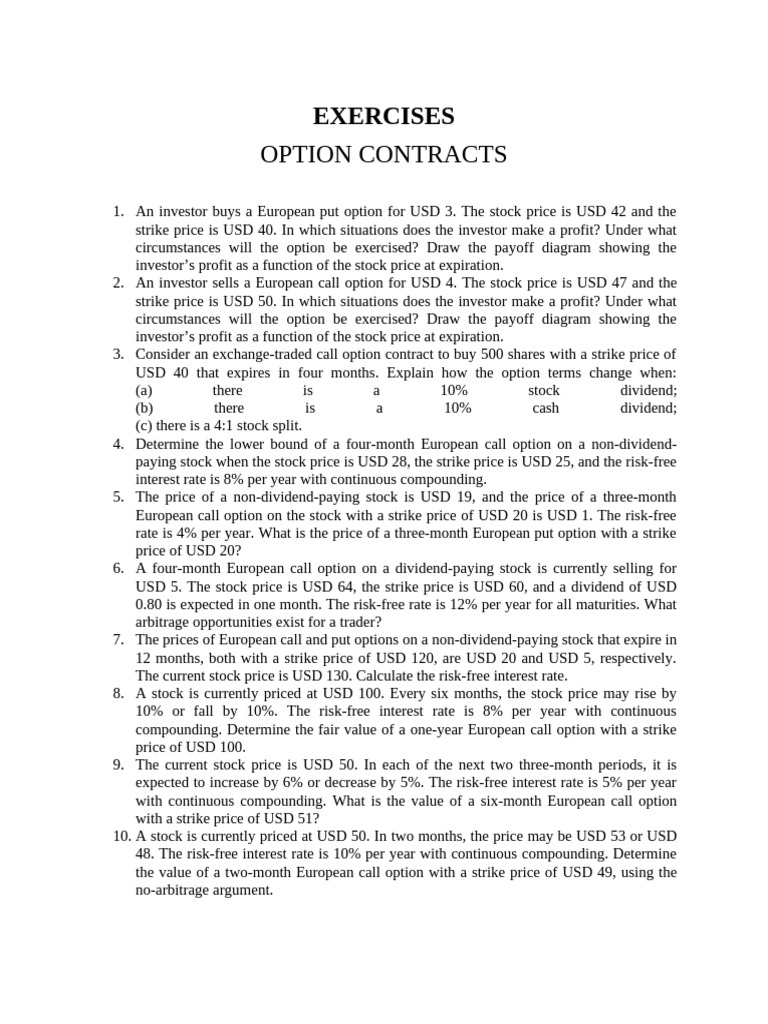 Options Exercise to Send | PDF | Option (Finance) | Put Option