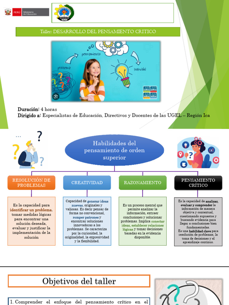 Taller sobre Pensamiento Crítico en Educación | PDF | Pensamiento ...