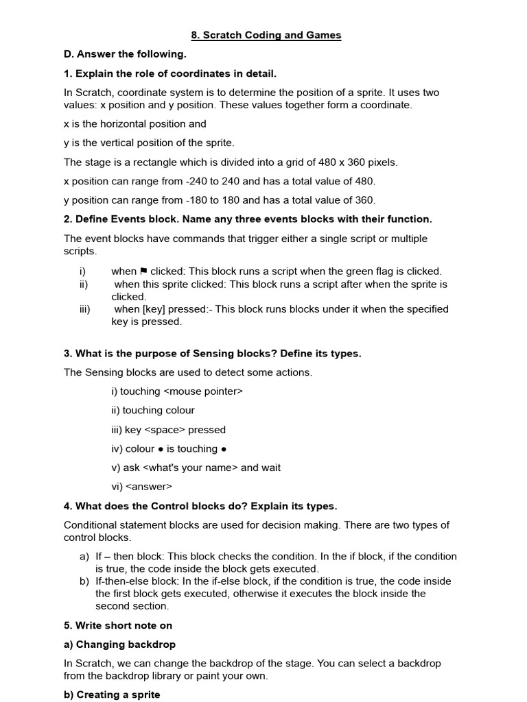 CH 8 Scratch Coding | PDF