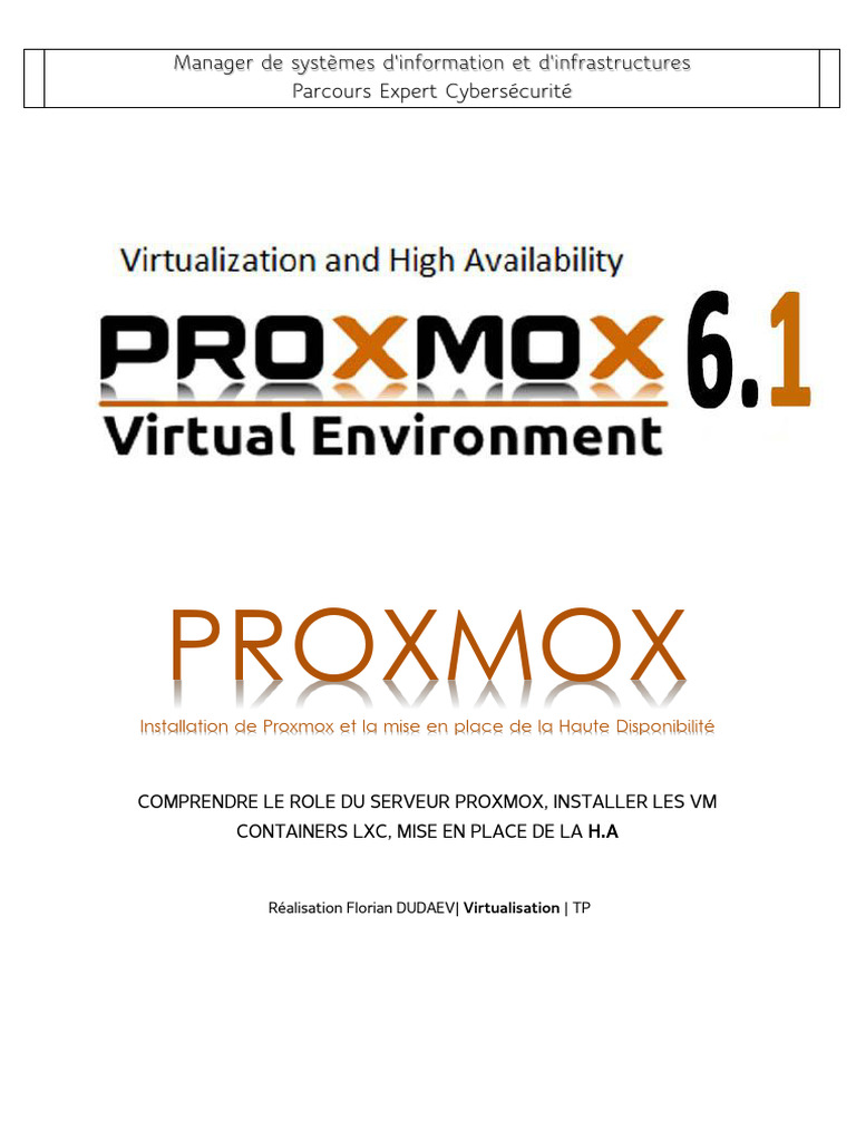 Installation et Configuration de Proxmox | PDF | Grappe de serveurs ...