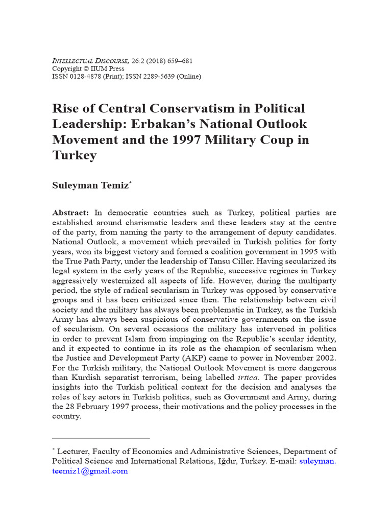 Central Conservatism in Turkey's Politics | PDF | Justice And ...