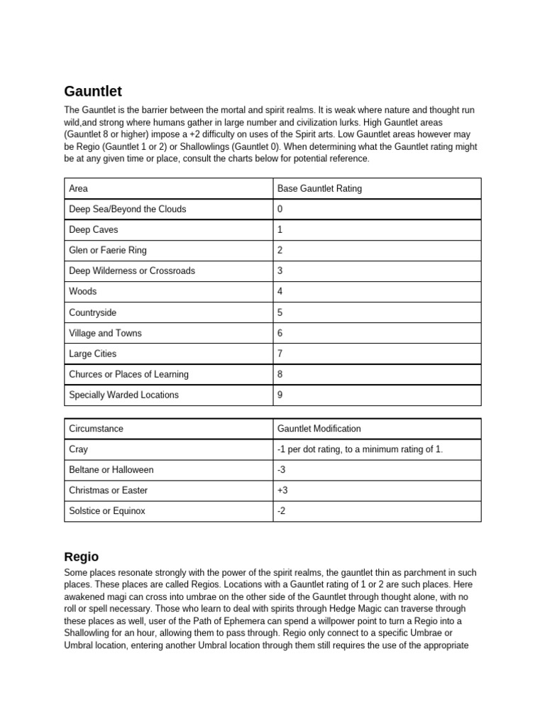 Gaunlet and the Spirit Realms | PDF