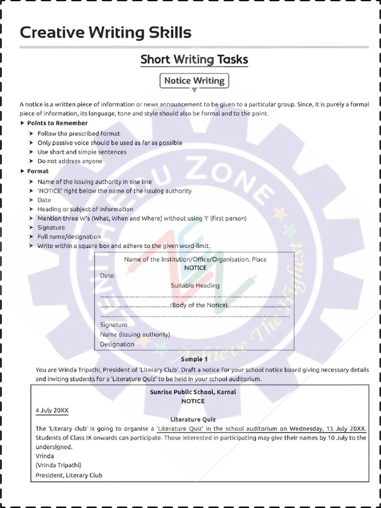 Writing Skills STD 12 | PDF