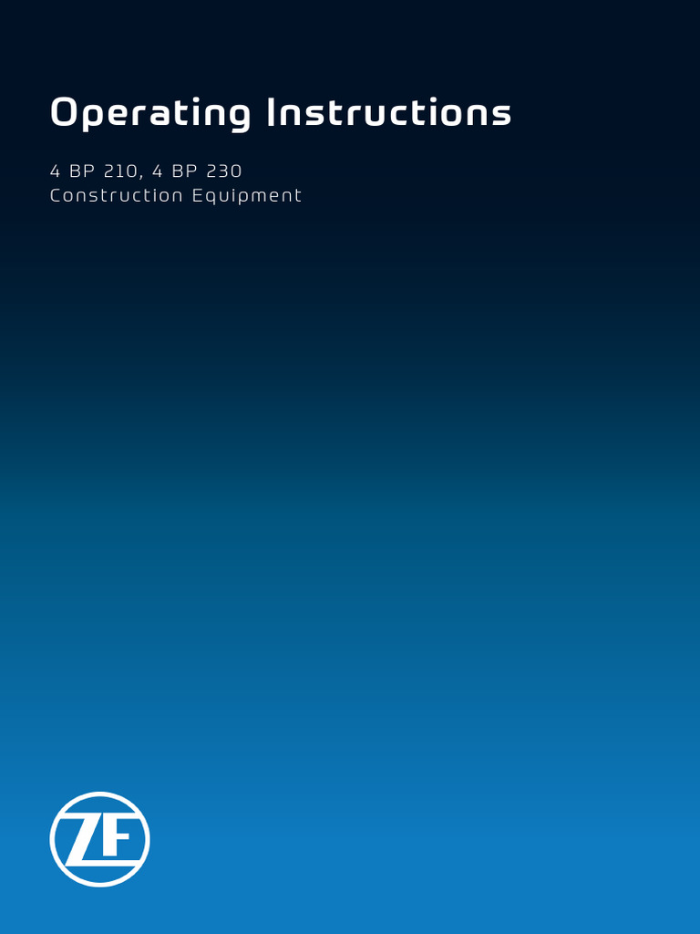 ZF 4 BP 210/230 Operating Manual | PDF | Mechanical Engineering ...