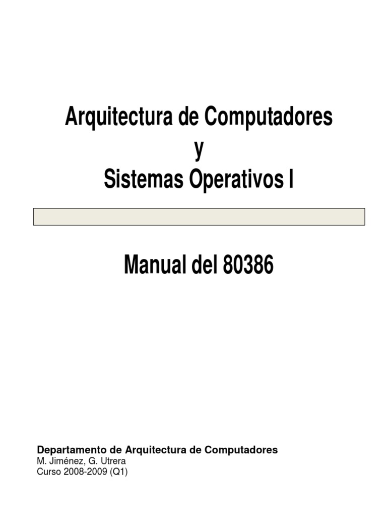 Manual del Microprocesador 80386 | PDF | Poco | Conjunto de instrucciones