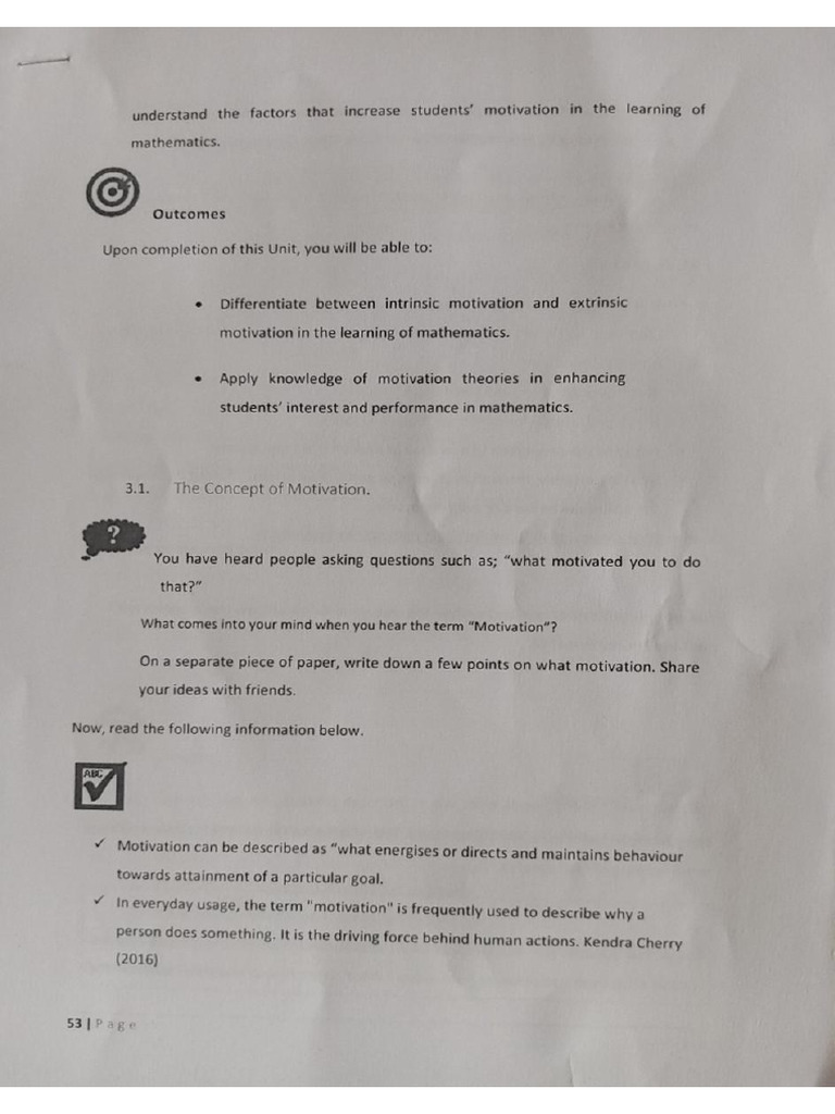 Mathematics Motivation | PDF